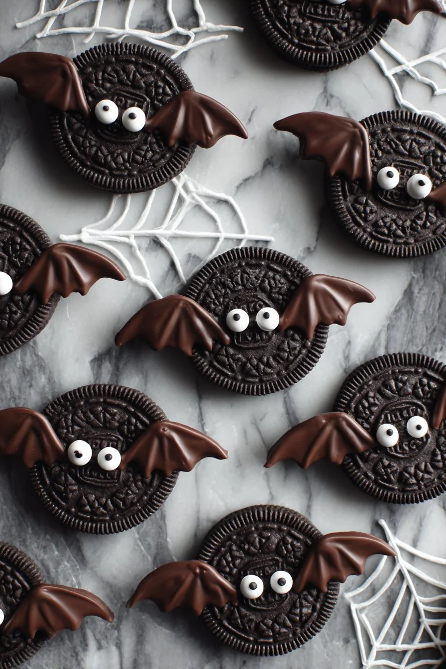Cute and easy spooky Oreo treats decorated for Halloween