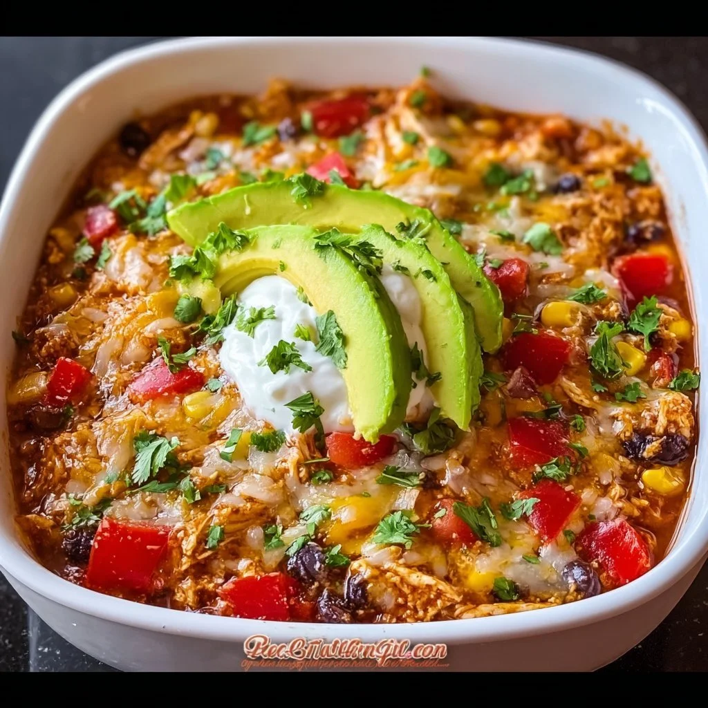 High-protein chicken enchilada bowls with cottage cheese and toppings