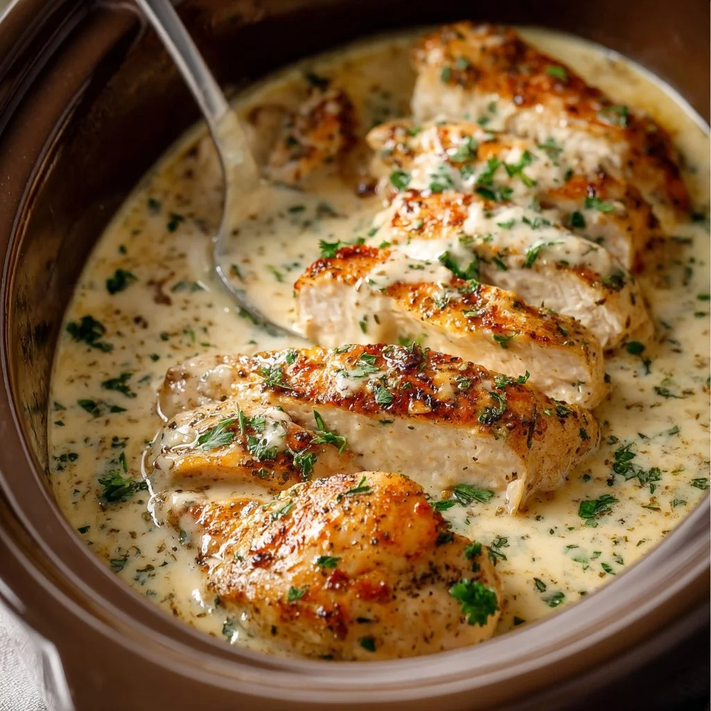 Delicious tender ranch chicken served from a crock pot