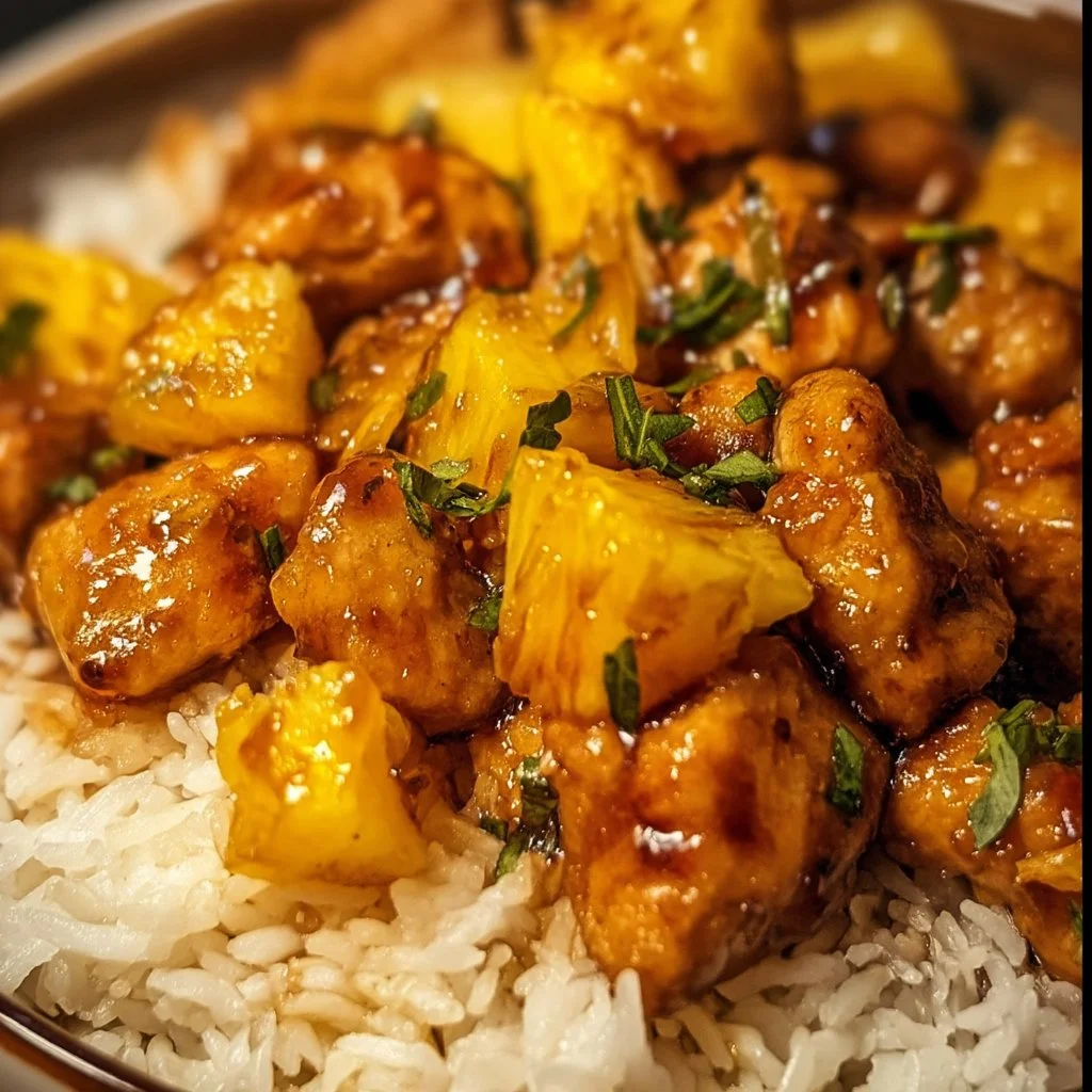 Delicious Pineapple Chicken dish ready to serve for a quick dinner