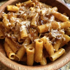 One Pot French Onion Pasta served in a bowl ready for dinner