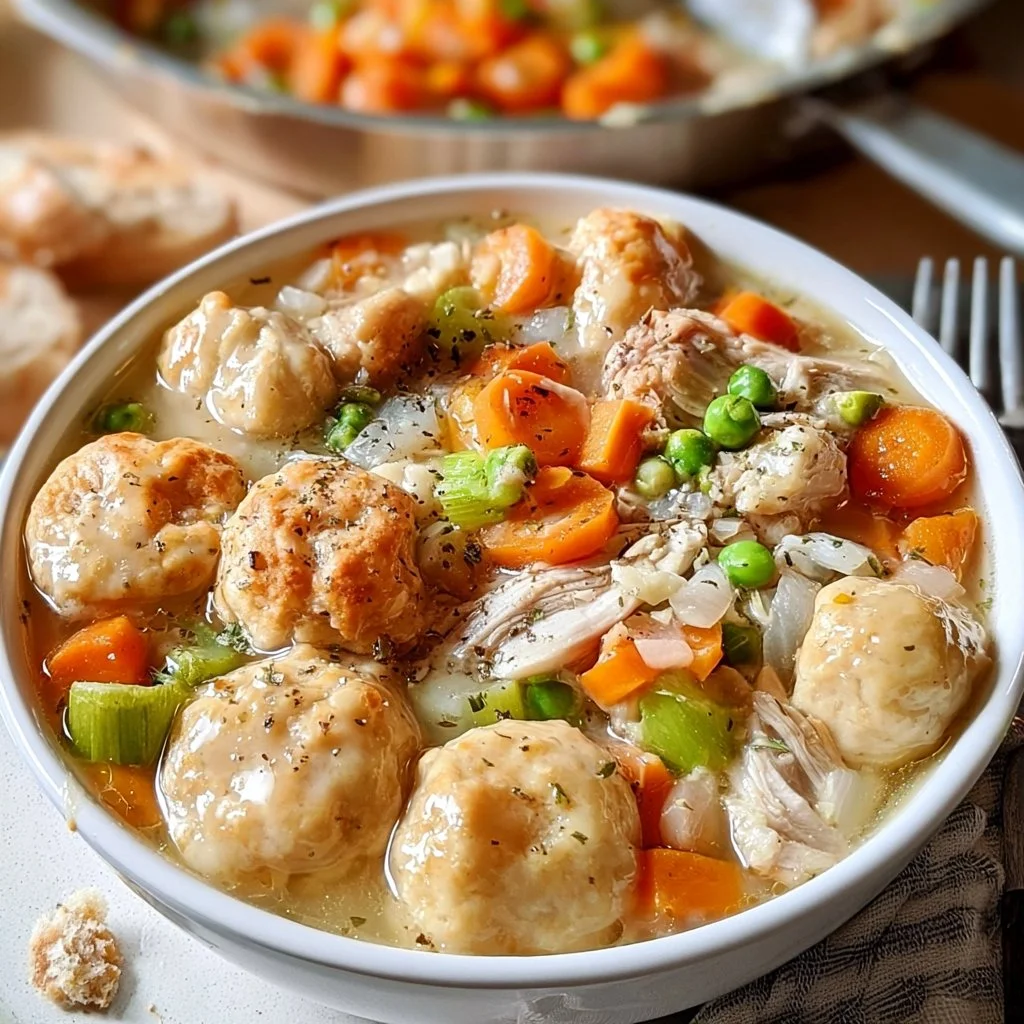 Delicious 30-Minute chicken dumpling soup made with rotisserie chicken