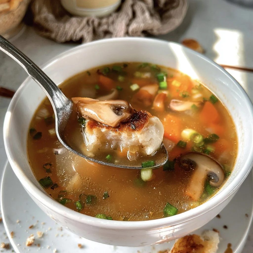 Bowl of Japanese Clear Soup with fresh ingredients and low calories