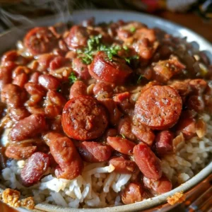 One-Pot Louisiana Red Beans and Rice dish with 20g protein served in a bowl