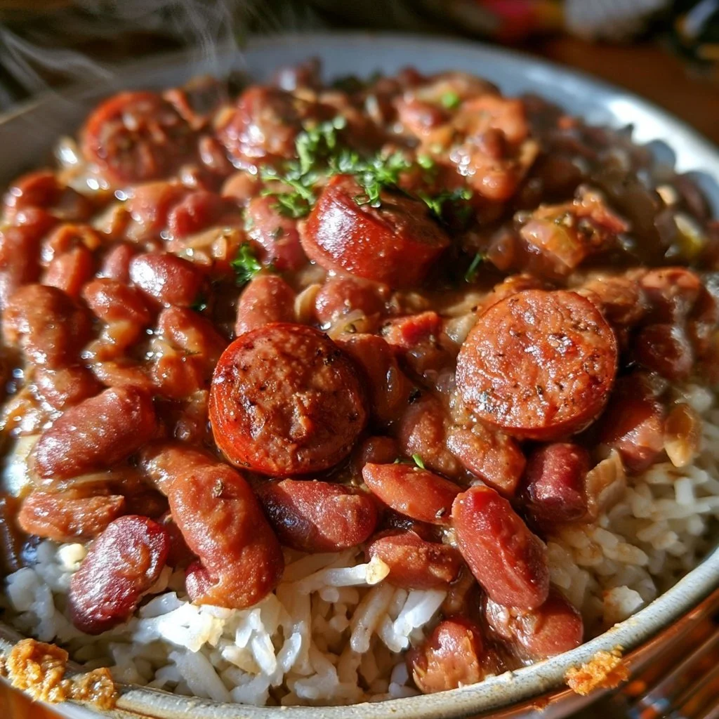 One-Pot Louisiana Red Beans and Rice dish with 20g protein served in a bowl