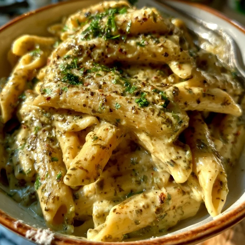 Delicious one-pot pesto pasta prepared in 30 minutes